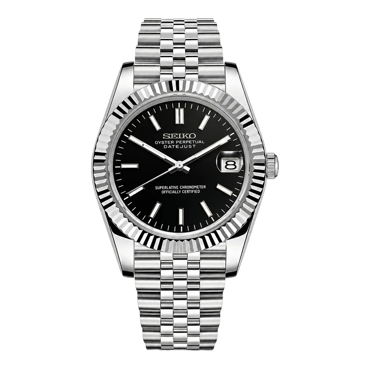Datejust Black dial Seiko Mod Watch | Luxury Watch