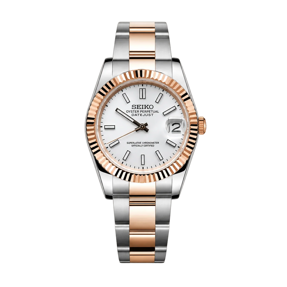 Seiko Mod Two-Tone White Luminous Dial - MatiMods