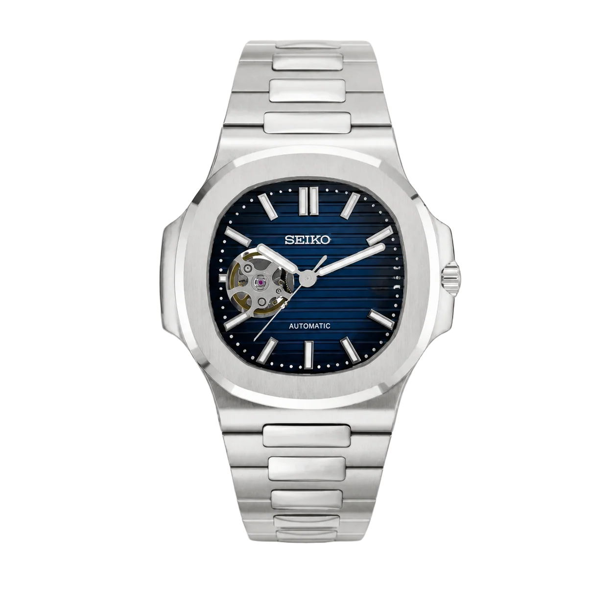 Nautilus(Open Heart)Dark blue-Seiko mods