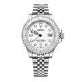 YachtMaster Platinum White Seiko Mod Watch | Luxury Timepiece