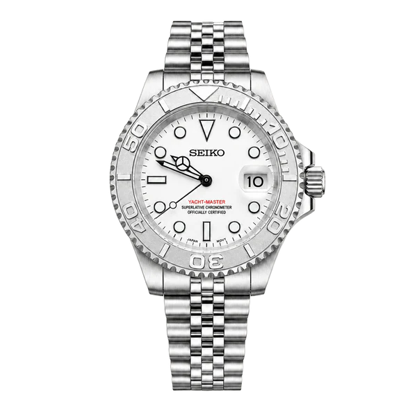 YacthMaster(platinum white)-Seiko mods