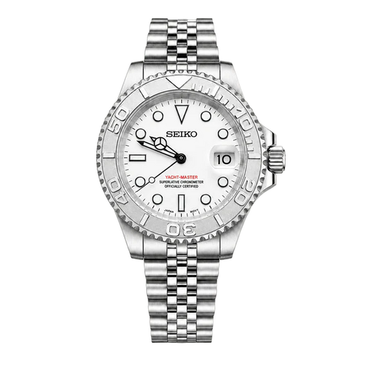 YacthMaster(platinum white)-Seiko mods