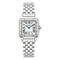Seiko Mod Panthère Santos Style Custom Watch - Silver Steel Roman Dial with Blued Hands - MatiMods